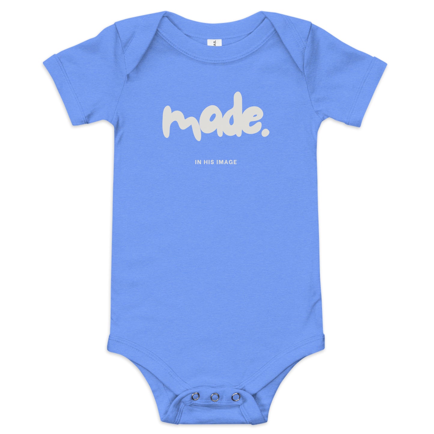 Made in His Image (Off-White Font) Onsie