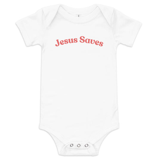 Jesus Saves (Pink/Red) Onsie