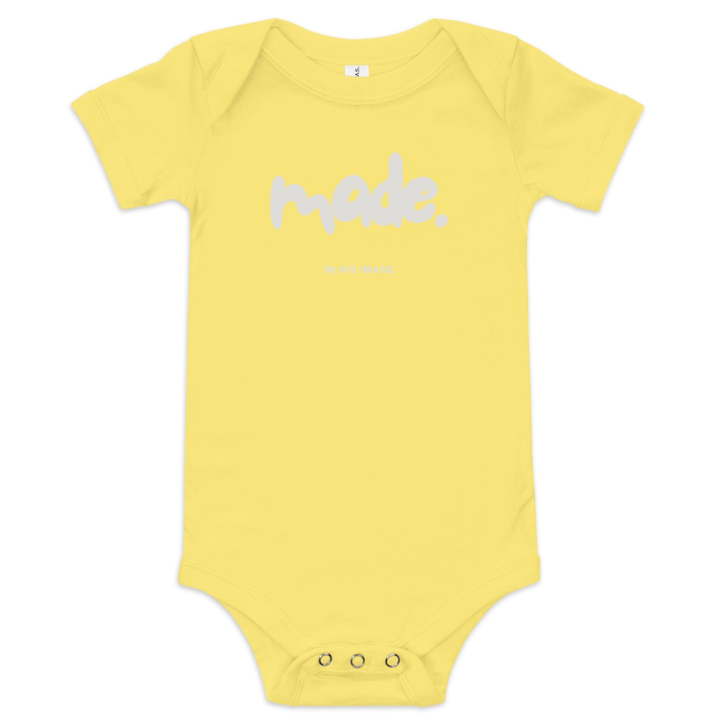 Made in His Image (Off-White Font) Onsie