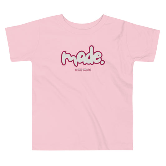 Made in His Image (Pink) Toddler T-shirt